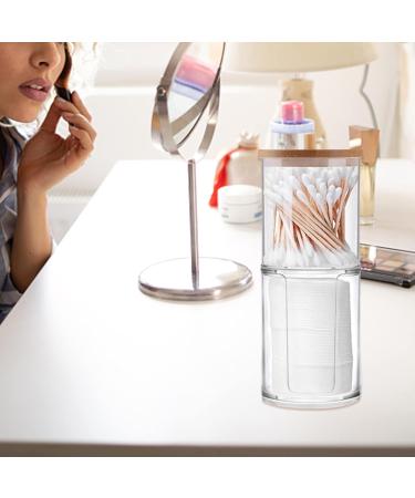 Honrane Cotton Pad Holder Cosmetic Cotton Pad Organizer Cosmetic Storage Box Transparent Convenient Simple Makeup Cotton Pad Swabs Organizer Storage Box for Home 3 - Buy Online on GoSupps.com