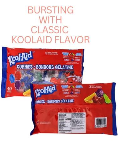 KoolAid Gummies Fruity Flavour Gummy Candy Tropical Punch Cherry and Grape Flavor for Parties and Snacks 40 count (Pack of 02) - Buy Online on GoSupps.com