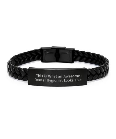 Gifts from Friends for Dental Hygienist Christmas Unique Gifts Awesome Dental Hygienist Looks Like Interlaced Leather Bracelet