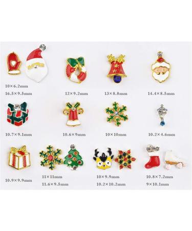1 Case Nail Art Metal Snowflake Charm Cute Santa Claus Rhinestone 3D Jewelry Diamond Nail Art Christmas Decorations Alloy Nail Supplies Jewelry Xmas Nail Studs - Buy Online on GoSupps.com