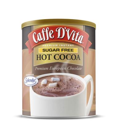 Caffe DVita Sugar Free Hot Cocoa Mix - Sugar Free Hot Chocolate Mix, Gluten Free, Low Fat, No Cholesterol, No Hydrogenated Oils, No Trans Fat, Kosher-Dairy, Hot Cocoa Mix Bulk - 10 Oz Can, 2-Pack