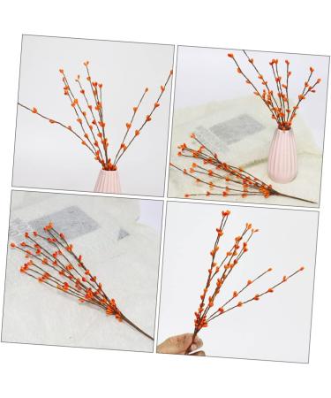 5pcs Artificial Berry Branch Christmas Ornaments Christmas Decoration Christmas Garland Berry Artificial Tree Picks Holly Berry Sprigs Plants Decor Plastic Small Fruit Halloween Orange 30x5cm - Buy Online on GoSupps.com