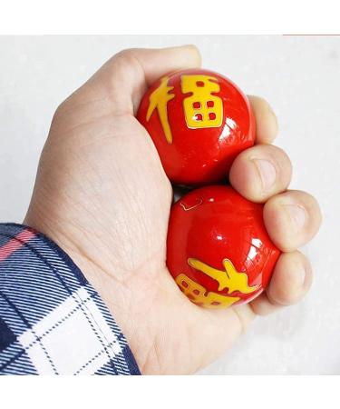Baoding Balls Set - Stress Relief & Hand Exercise - Dark Red Chinese Massage Balls for Adults | Natural Health Tool - Buy Online on GoSupps.com