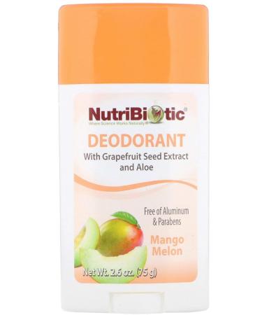 NutriBiotic Mango Melon Deodorant (Pack of 2) with Witch Hazel Extract Grapefruit Seed Extract and Aloe Vera Gel Stick Vegan Aluminum and Paraben free 2.6 oz. - Buy Online on GoSupps.com