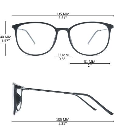 Koosufa Classic Retro Nerd Glasses for Women & Men | Round Panto Frames | Vintage Matt Black Fake Glasses with Case - Buy Online on GoSupps.com
