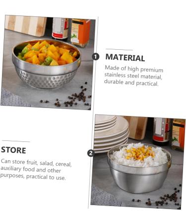 Zerodeko 2pcs Bowl Serving Kids Cutlery Baking Sauce Container Dessert Dish Stainless Steel Child Tableware 12X12X6CMx2pcs Silverx2pcs - Buy Online on GoSupps.com