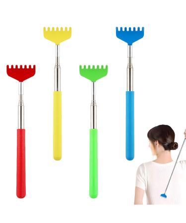 Back scratches actoys 4 pieces of scratch -hand back scratches back scratches pull -out stainless steel telescopic rod Immediate relief from itching gifts for men women Christmas gifts
