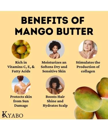 Kyabo 100% Pure Mango Butter Raw Organic & Unrefined - Chemical-Free Natural Skin Moisturizer (5 lb) - Buy Online on GoSupps.com