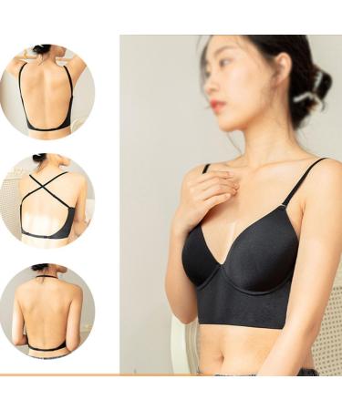 XWSM Back-Free BH for Women | Low Back Reusable Push-Up Bra for Wedding Dresses Sports Yoga & Everyday Wear | Wireless Bralette Size 38 - Black - Buy Online on GoSupps.com