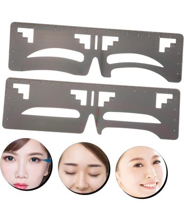 Balacoo 2pcs Eyebrow Ruler Makeup Stencil Brow Shaping Ruler Brow Guide Stencil Cosmetics Stainless Steel 1 count (Pack of 1) As Shown - Buy Online on GoSupps.com