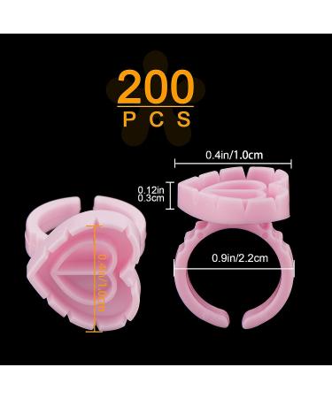 Lash Glue Rings 200PCS - Smart Cups for Lash Extension, Eyelash Heart Rings for Volume Fan, Blossom Fanning Cups - Lash Tech Supplies - Buy Online on GoSupps.com