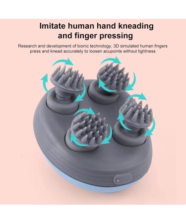 Layhou Electric Scalp Massager - Wireless Head Massage Device with 4 Kneading Heads for Stress Relief - Portable Blue Handheld Massager for Muscles Back Shoulders and Calves - Buy Online on GoSupps.com