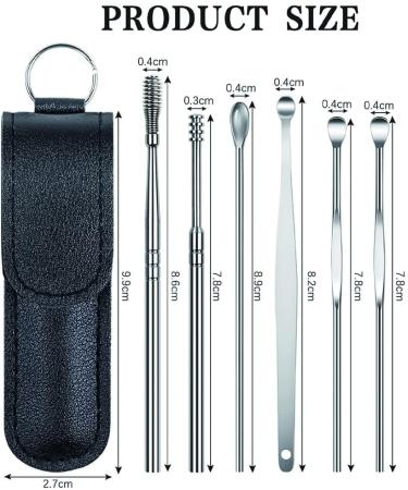Ear Wax Removal Kit - 12 Pcs Stainless Steel Tools with Storage Bag - Portable Ear Cleaning Set for Adults & Children - Buy Online on GoSupps.com