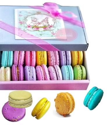 LeilaLove Macarons - 20 seasonal Macaron cookies for spring easter birthday mothers day - box varies in color style