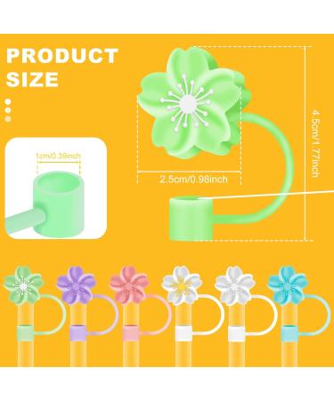16 Pcs Flower Silicone Straw Cover 10mm/0.4in Diameter Cute Flower Silicone Straw Toppers Dustproof Straw Cover Toppers Silicone Straw Covers Dishwasher Safe for Stanley 30/40oz Tumblers Cups - Buy Online on GoSupps.com