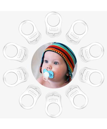 ZXC Home 10 PCs Transparent Silicone button ring silicone ring for pacifier baby pacifier holder clip adapter pacifier holder for baby pacifier chains