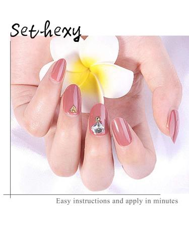 Sethexy Short Oval False Nails 500Pcs - Full Cover Acrylic Nail Tips for Art Design - Clear - Buy Online on GoSupps.com