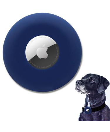 Linteker silicone protective cover compatible with Airtag dog collar shell for Apple Airtag GPS Finder pet collapse Airtag protection case for dogs and cats collar accessories blue