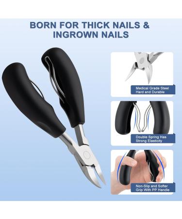 Professional Toenail Clippers for Thick & Ingrown Toenails | Stainless Steel Nail Treatment Tool for Men Women & Seniors - Best Pedicure Tool - Buy Online on GoSupps.com