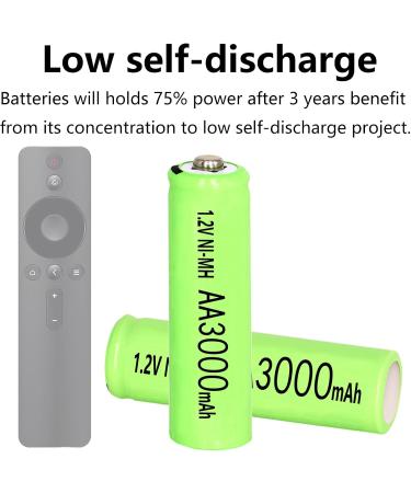 1.2V AA 3000mAh Rechargeable Ni-MH Batteries - High Capacity for Solar Lights Mouse & Keyboard - 4 Pack - Buy Online on GoSupps.com