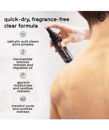 Black Wolf Body Acne Spray - Clear Breakouts & Cleanse Skin with Salicylic Acid - 4 fl oz Quick Dry Formula - Buy Online on GoSupps.com