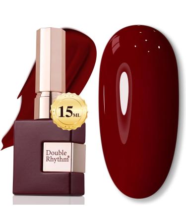 Double Rhythm 15ML Gel Nail Polish Pure Sheer Same Color Same Bottle Soak Off Gel Polish Art Manicure Salon DIY at Home for Women (Burgundy-A1129)