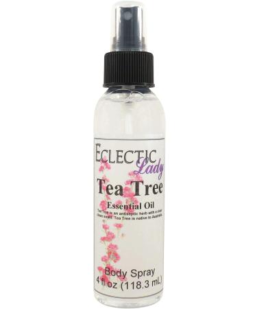 Tea Tree Essential Oil Body Spray 4 ounces Body Mist for Women with Clean Light & Gentle Fragrance Long Lasting Perfume with Comforting Scent for Men & Women Cologne with Soft Subtle Aroma For 4 Fluid Ounces