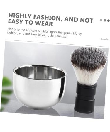 Minkissy 2-Pc Stainless Steel Razor Shell Shaving Mug Set | Rustproof Foam Cup for Men | Durable & Stylish Shaving Tools | 7.3x5cm - Buy Online on GoSupps.com