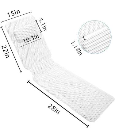 Sursoul Full Body Bath Pillow - Quick-Drying Spa Pillow with Soft PVC for Tub - Bathtub Bed with Suction Cups - Buy Online on GoSupps.com