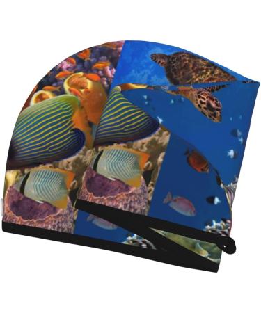 Hair Towel Wrap - Quick Drying Colorful Coral Reef Turban | Hair Drying Towel with Button - Buy Online on GoSupps.com