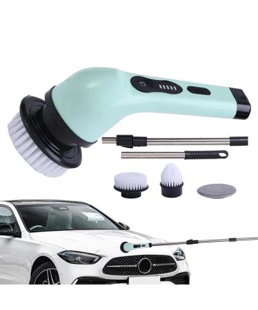 Cordless Shower Scrubbers - 3000mah Powerful Electric Scrubber | Power LCD Display Electric Cleaning Brush with 3 Replacement Head | Extendable Arm Electric Bathroom Scrubber for Bathroom Tub Multifunctional Cleaning Brush (With 3 Green Heads)