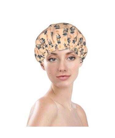 Love Raccoons Shower Cap for Women - Reusable & Waterproof Bath Hair Cap | Eco-Friendly Double Layered Shower Hat - Buy Online on GoSupps.com