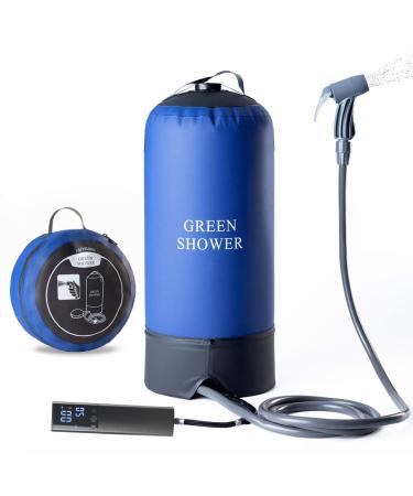 Glolaurge Portable Shower for Camping, Solar Shower with Electric Pump, 4 Gallons Camping Shower Bag for Beach Trip, Camping, and Hiking