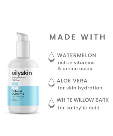 Oil-Free Watermelon & Aloe Vera Moisturizer for Oily Skin | Hyaluronic Acid Gel | Non-Greasy Hydrating Face Lotion - 4 oz - Buy Online on GoSupps.com