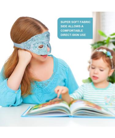 CONBELLA Ice Face Mask for Hot/Cold Therapy - Gel Bead Mask for Puffy Eyes, Headaches & Stress Relief - Soft Plush Backing - Eye Holes - 6 Blue Pack - Buy Online on GoSupps.com