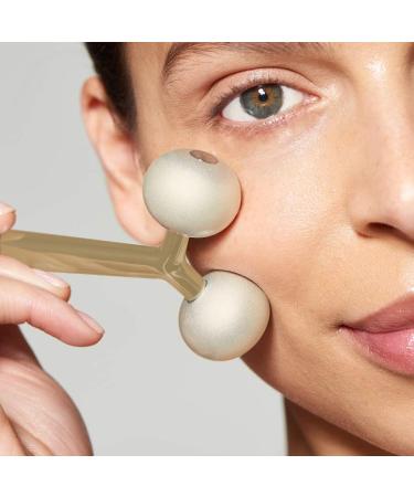 Gold Facial Cooling Roller Massager for Jawline Contouring, Lymphatic Drainage & Anti-Aging - Brighter, Smoother, Tighter Skin - Face Gym Tool, Puffiness Reducer - Buy Online on GoSupps.com
