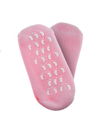 Xiaoyu Spa Gel Socks for Soft Cracked Skin Moisturizing Feet Care Exfoliating Dry Heel Booties Pedicure - Pink
