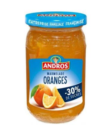 Andros Orange jam, light in sugar - The jar of 350 g