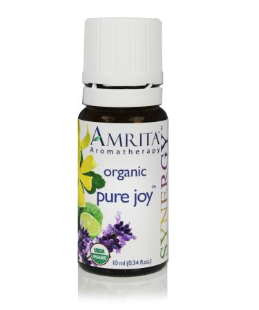 AMRITA Aromatherapy: Pure Joy Synergy Essential Oil Blend - USDA Certified Organic Essential Oil Blend of Bergamot Ylang ylang Extra Lavender Extra & Pink Grapefruit- Pure & Undiluted -Size: 60ML