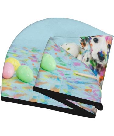 Funny Dalmatian Puppy Hair Towel Wrap | Quick-Dry Hair Turban | Best Hair Drying Towel with Button for Efficient Use - Buy Online on GoSupps.com