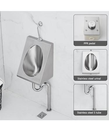 304 Stainless Steel urinals Induction Wall-Mounted Drainage Public Toilet urinals Square Wall-Mounted Men's urinals Bathroom Accessories for Homes Hotels Schools - Buy Online on GoSupps.com