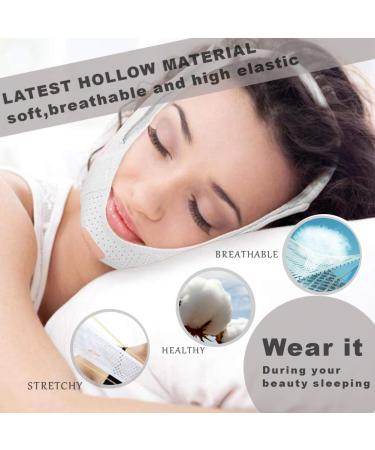 Breathable Chin Up Facial Mask for Face Lift and Anti-Aging - Reusable Double Chin Reducer in White for Men and Women - Buy Online on GoSupps.com