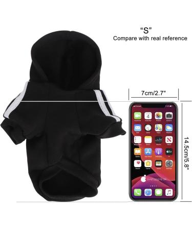 QiCheng&LYS Small Dog Hoodie - Winter Knitted Sweater Coat for Small Dogs (Black S) | International Shipping Available - Buy Online on GoSupps.com