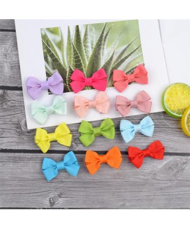 20 Pcs Baby Girls Hair Clips - Mini Bows Grosgrain Ribbon Hair Pins for Toddlers - Buy Online on GoSupps.com