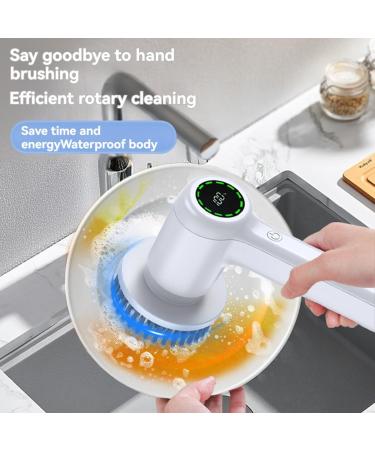Rofawee Electric Spin Scrubber Cordless Cleaning Brush ing Power Shower Scrubber with 4 Replaceable Cleaning Heads and 2 Adjustable Speeds for Bathroom Kitchen Floor Tile (White) - Buy Online on GoSupps.com