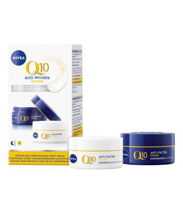 NIVEA Q10 Kit de soin anti-rides jour et nuit pour une peau visiblement plus ferme et att nu e des rides en 7 jours kit de soin du visage Q10 avec protection contre les rayons UVA/UVB coffret cadeau Kit jour et nuit - Nouvelle version