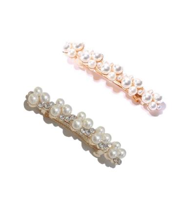 Careor Perlen-Haar-Spangen Set | Fashionable Alloy Hair Clips with Artificial Pearl | Perfect Gift for Birthdays & Weddings | Stylish Hair Accessories for Women - Buy Online on GoSupps.com