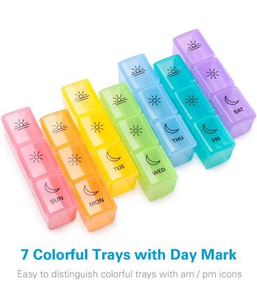 BUG HULL Large 3 Times a Day Pill Organizer - Weekly Medicine Box for Vitamins and Supplements - Buy Online on GoSupps.com