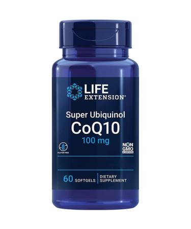 Life Extension Super Ubiquinol 100mg Kaneka-Q10 60 Softgels Laboratory Tested Gluten Free Soy Free Non-GMO