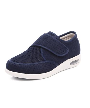 MisFun Diabetic Shoes for Men Non-Slip Unisex Shoes for Edema and Swollen Feet Adjustable Closed Toe Swollen Feet Shoes Lightweight Diabetic Shoes 8 Blue